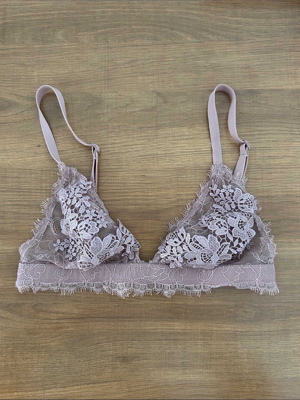 Lace Triangle Bralette in Dusty Mauve - Women Intimates